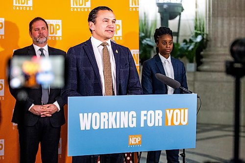 MIKAELA MACKENZIE / WINNIPEG FREE PRESS

Manitoba NDP leader Wab Kinew announces new critic roles for the upcoming legislative session at the Manitoba Legislative Building in Winnipeg on Thursday, Feb. 23, 2023. For Danielle story.

Winnipeg Free Press 2023.