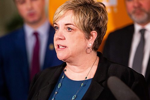 MIKAELA MACKENZIE / WINNIPEG FREE PRESS
Manitoba NDP critic for municipal relations and Manitoba Liquor and Lotteries Corporation Lisa Naylor speaks as new critic roles are announced for the upcoming legislative session at the Manitoba Legislative Building in Winnipeg on Thursday, Feb. 23, 2023. For Danielle story.
Winnipeg Free Press 2023.