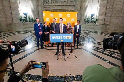 MIKAELA MACKENZIE / WINNIPEG FREE PRESS

Manitoba NDP leader Wab Kinew announces new critic roles for the upcoming legislative session at the Manitoba Legislative Building in Winnipeg on Thursday, Feb. 23, 2023. For Danielle story.

Winnipeg Free Press 2023.