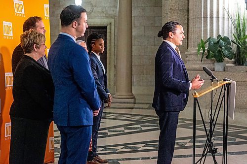 MIKAELA MACKENZIE / WINNIPEG FREE PRESS

Manitoba NDP leader Wab Kinew announces new critic roles for the upcoming legislative session at the Manitoba Legislative Building in Winnipeg on Thursday, Feb. 23, 2023. For Danielle story.

Winnipeg Free Press 2023.