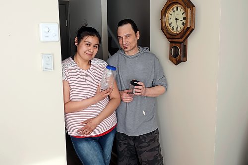 23022023
Abdizamani Tacan and Maurice Taillieu have been struggling to have Manitoba Housing take a cockroach infestation in their home seriously and are worried about the effects of the cockroach removal process on their health and that of their seven-month-old boy.  (Tim Smith/The Brandon Sun)