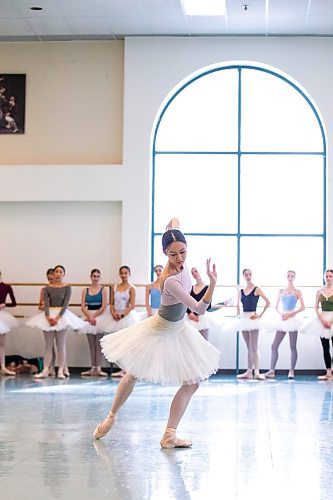 MIKAELA MACKENZIE / WINNIPEG FREE PRESS

Royal Winnipeg Ballet (RWB) principal ballerina Chenxin Liu, who will be performing the dual Swan Lake role of Odette/Odile, rehearses at the RWB in Winnipeg on Wednesday, Feb. 22, 2023. For Jen story.

Winnipeg Free Press 2023.