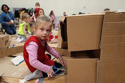 The Cardboard Challenge took place in ACC's gym, where kids from across Brandon participated in the event. (Geena Mortfield/The Brandon Sun)