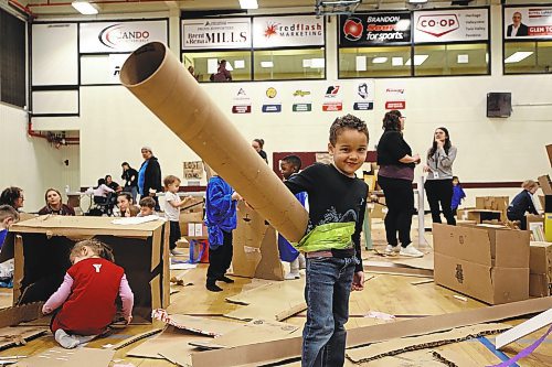 Simple cardboard boxes become much more when kids applied their creative skills at ACC's Cardboard Box Challenge on Friday. (Geena Mortfield/The Brandon Sun)