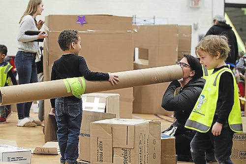 The Cardboard Challenge was hosted by students in ACC's Early Childhood Education program. (Geena Mortfield/The Brandon Sun)