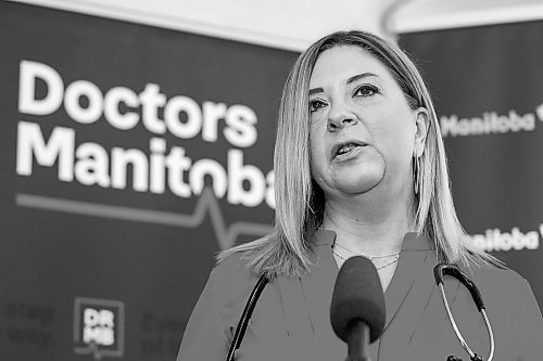 MIKAELA MACKENZIE / WINNIPEG FREE PRESS

Dr. Candace Bradshaw, president of Doctors Manitoba, makes an announcement about health care administration at Tuxedo Family Medical Centre in Winnipeg on Friday, Feb. 3, 2023. For Katie story.

Winnipeg Free Press 2023.