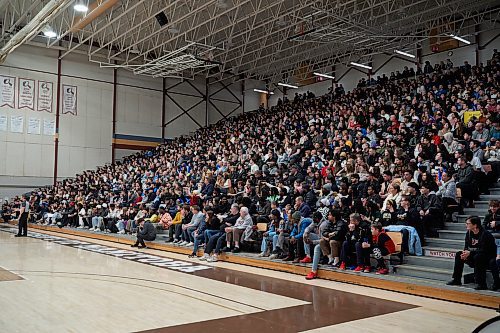 DAVID LIPNOWSKI / WINNIPEG FREE PRESS

A sell out crowd watches the Winnipeg Wesmen beat the Manitoba Bisons 73-70 during the Canada West Final Four Semi Finals Saturday February 25, 2023 at Investors Group Athletic Centre.