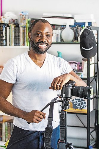 MIKAELA MACKENZIE / WINNIPEG FREE PRESS

Nigerian-Canadian filmmaker Bisong Taiwo, who recently released Mary&#x573; Way of the Cross, poses for a photo in his home in Winnipeg on Tuesday, Feb. 21, 2023. The hour-long film features a black Mary and showcases the interiors and religious artwork of 13 Catholic parishes across the province. For Brenda story.

Winnipeg Free Press 2023.