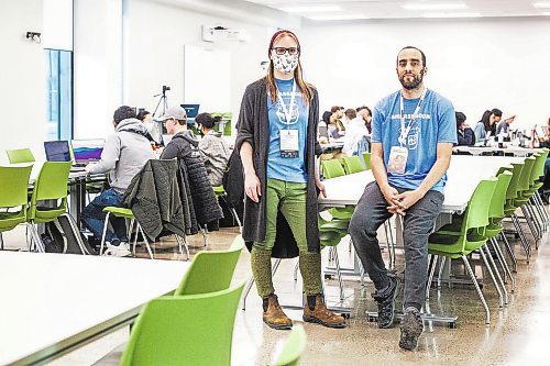 MIKAELA MACKENZIE / WINNIPEG FREE PRESS

Co-coordinators June Pag (left) and Daniel Voth pose for a photo at Game Jam in Winnipeg on Friday, Feb. 24, 2023. Game Jam brings students and industry professionals together to create video games. For Gabby story.

Winnipeg Free Press 2023.
