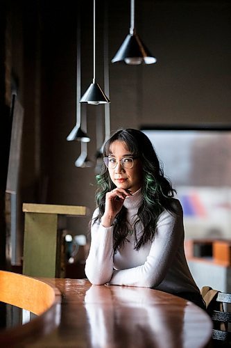 MIKAELA MACKENZIE / WINNIPEG FREE PRESS

Bailey Chin, one of the stars of the MTC Warehouse&#x2019;s Sexual Misconduct of the Middle Classes, poses for a portrait at the theatre in Winnipeg on Monday, Feb. 27, 2023. For Ben Waldman story.

Winnipeg Free Press 2023.