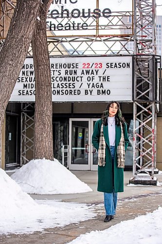 MIKAELA MACKENZIE / WINNIPEG FREE PRESS

Bailey Chin, one of the stars of the MTC Warehouse&#x2019;s Sexual Misconduct of the Middle Classes, poses for a portrait at the theatre in Winnipeg on Monday, Feb. 27, 2023. For Ben Waldman story.

Winnipeg Free Press 2023.