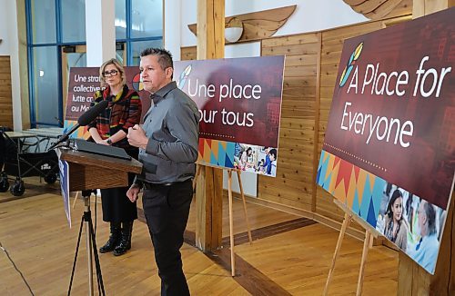 RUTH BONNEVILLE / WINNIPEG FREE PRESS 

LOCAL - homelessness

Jason Whitford, CEO, End Homelessness Winnipeg, speaks at the announcement Tuesday. 


Families Minister Rochelle Squires announces major funding for new homelessness projects at Circle of Life Thunderbird House Tuesday. Mayor Scott Gillingham, City of Winnipeg, Jason Whitford, CEO, End Homelessness Winnipeg and 
John Pollard, president, Home First Winnipeg Inc., also spoke at the announcement. 


Feb 28th,  2023