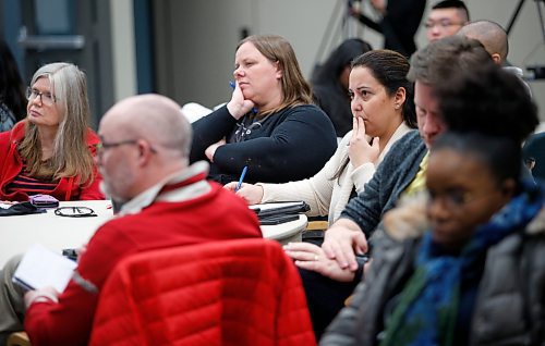 JOHN WOODS / WINNIPEG FREE PRESS
Members of the Louis Riel School Division (LRSD), attend a LRSD budget presentation at the board office Tuesday, February 28, 2023. 

Reporter: macintosh
