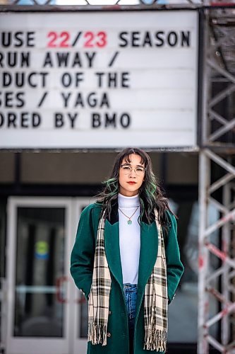 MIKAELA MACKENZIE / WINNIPEG FREE PRESS

Bailey Chin, one of the stars of the MTC Warehouse&#x2019;s Sexual Misconduct of the Middle Classes, poses for a portrait at the theatre in Winnipeg on Monday, Feb. 27, 2023. For Ben Waldman story.

Winnipeg Free Press 2023.