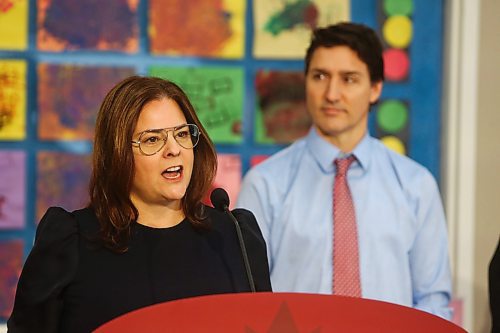MIKE DEAL / WINNIPEG FREE PRESS

Prime Minister, Justin Trudeau, and the Premier of Manitoba, Heather Stefanson, today announced that Manitoba will achieve an average of $10-a-day regulated child care on April 2, 2023 &#x2013; three years ahead of the national target.
230303 - Friday, March 3, 2023