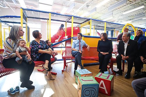 MIKE DEAL / WINNIPEG FREE PRESS

Prime Minister, Justin Trudeau, and the Premier of Manitoba, Heather Stefanson, today announced that Manitoba will achieve an average of $10-a-day regulated child care on April 2, 2023 &#x2013; three years ahead of the national target.
230303 - Friday, March 3, 2023