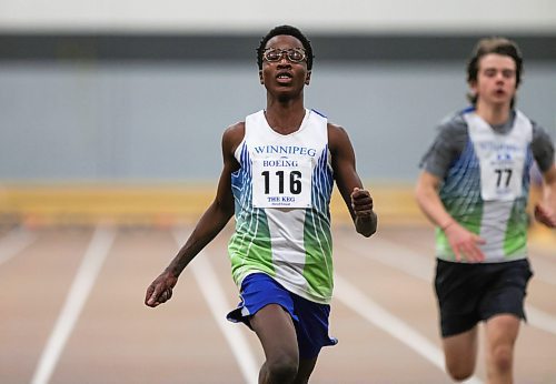 RUTH BONNEVILLE / WINNIPEG FREE PRESS 

Sports - Track &amp; Field 

Yusuff come in first in the U16, 60m event at the Boeing  Indoor Classic at the Jim Daly Fieldhouse on the University of Manitoba Campus Friday.


March 3rd,,  2023