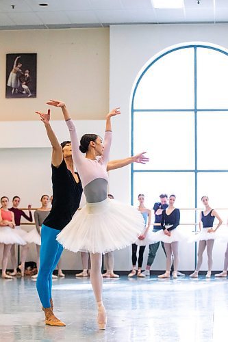 MIKAELA MACKENZIE / WINNIPEG FREE PRESS

Royal Winnipeg Ballet (RWB) principal ballerina Chenxin Liu, who will be performing the dual Swan Lake role of Odette/Odile, rehearses with Yue Shi at the RWB in Winnipeg on Wednesday, Feb. 22, 2023. For Jen story.

Winnipeg Free Press 2023.