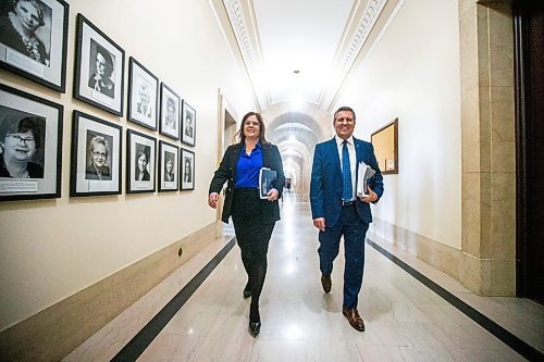 MIKAELA MACKENZIE / WINNIPEG FREE PRESS

Premier Heather Stefanson and finance minister Cliff Cullen walk in to announce the budget to media at the Manitoba Legislative Building in Winnipeg on Tuesday, March 7, 2023. For &#x460;story.

Winnipeg Free Press 2023.