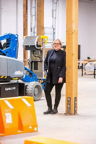 MIKAELA MACKENZIE / WINNIPEG FREE PRESS

Tanya Palson, the Manitoba Building Trades&#x560;first female executive director, poses for a photo in the safety training hall at the institute in Winnipeg on Tuesday, March 7, 2023. For Gabby story.

Winnipeg Free Press 2023.