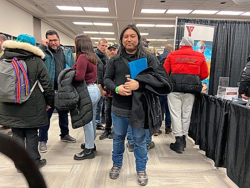 Villamor Adatan, 40, came to the job fair seeking work because his first language is ASL. He's had trouble finding employment despite 20 years of experience working with people with disabilities. (Malak Abas / Winnipeg Free Press)