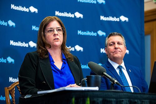 MIKAELA MACKENZIE / WINNIPEG FREE PRESS

Premier Heather Stefanson and finance minister Cliff Cullen announce the budget to media at the Manitoba Legislative Building in Winnipeg on Tuesday, March 7, 2023. For &#x2014; story.

Winnipeg Free Press 2023.