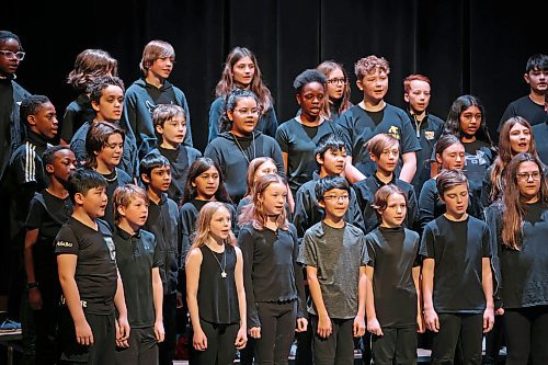07032022
The Waverly Park School Grade 5/6 Choir performs during the School Chorus, Own Choice, Grades 4-6 category of the School and Community Music portion of the Brandon Festival of the Arts at the Western Manitoba Centennial Auditorium on Tuesday.
(Tim Smith/The Brandon Sun)