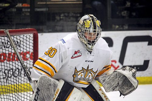 KC Couckuyt was named a co-winner of the Manitoba Under-18 AAA Hockey League's goaltender of the year after an impressive season with the BRandon Wheat Kings (Lucas Punkari/The Brandon Sun)