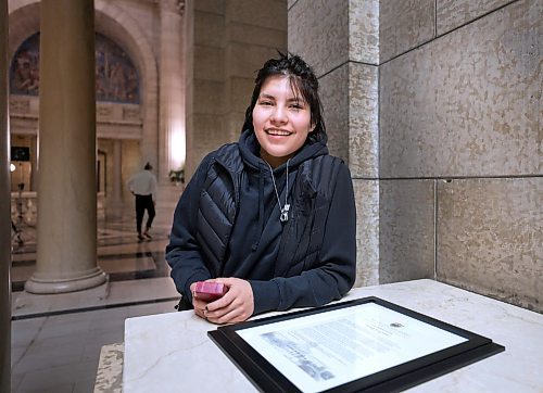 RUTH BONNEVILLE / WINNIPEG FREE PRESS 

Local - Young Fire Hero

Fire hero, Shenika Chornoby, with her letter of recognition and medal in the Rotunda at the Legislative Building Thursday. 


Shenika Chornoby, 17, from Tataskweyak, is honoured Thursday by members of the Legislature for saving  several children from a burning apartment complex on a northern Manitoba First Nation on Feb. 11 She suffered breathing problems and burns to her body and was airlifted to Winnipeg's HSC Children's Hospital after the incident. She has since been released.

See story.  

March 9th, 2023
