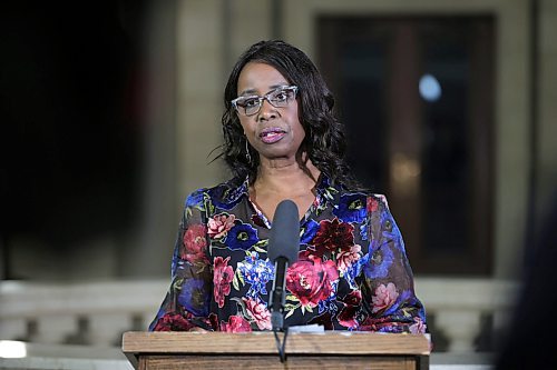 RUTH BONNEVILLE / WINNIPEG FREE PRESS 

Local - Leg QP, Palliative Care and MRI Wait Times 

Health minister, Audrey Gordon, holds press conference in the Rotunda at the Leg after QP.

March 2nd,  2023