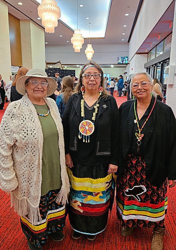 Audrey, Donna and Laura Pratt were part of the 2023 Women of Distinction Awards ceremony at the Western Manitoba Centennial Auditorium on Thursday. (Mariah Phillips, for The Brandon Sun)