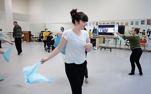 RUTH BONNEVILLE / WINNIPEG FREE PRESS 

ENT - RWB ExplorAbility

Daphne swirls around a scarf  creating interesting moves while dancing  in RWB's  ExplorAbility Class on Wednesday. 

Subject:  ExplorAbility class at the RWB. This program aims to make dance more accessible with classes tailored to those diagnosed with Parkinson&#x573; and neurodiverse adults. Will be dropping in on the latter class today to observe and interview students and Jacqui Ladwig, the instructor/co-ordinator.  

See story by Eva Wasney


March 10th, 2023
