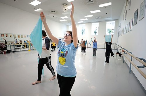 RUTH BONNEVILLE / WINNIPEG FREE PRESS 

ENT - RWB ExplorAbility

Javan swirls around a scarf  creating interesting moves while dancing  in RWB's  ExplorAbility Class on Wednesday. 

Subject:  ExplorAbility class at the RWB. This program aims to make dance more accessible with classes tailored to those diagnosed with Parkinson&#x573; and neurodiverse adults. Will be dropping in on the latter class today to observe and interview students and Jacqui Ladwig, the instructor/co-ordinator.  

See story by Eva Wasney


March 10th, 2023
