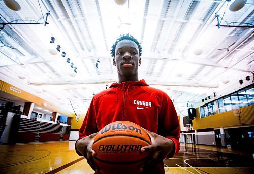 JOHN WOODS / WINNIPEG FREE PRESS
St Paul&#x2019;s Crusader Ramogi Nyagudi is photographed at the high school prior to practice in Winnipeg March 14, 2023. 

Re: sawatzky