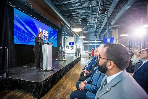 MIKAELA MACKENZIE / WINNIPEG FREE PRESS

Premier Heather Stefanson speaks at a press conference announcing Grey Cup 2025 at IG Field in Winnipeg on Tuesday, March 14, 2023. For Jeff story.

Winnipeg Free Press 2023.