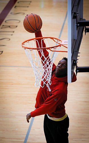 JOHN WOODS / WINNIPEG FREE PRESS
St Paul&#x2019;s Crusader Ramogi Nyagudi is photographed at the high school prior to practice in Winnipeg March 14, 2023. 

Re: sawatzky