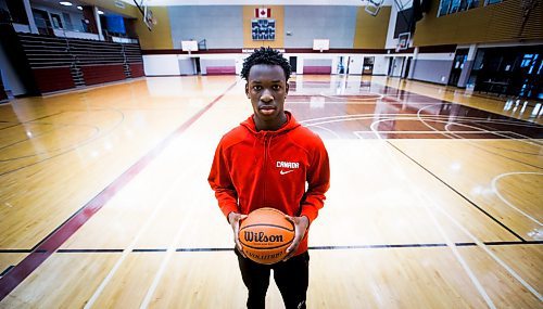 JOHN WOODS / WINNIPEG FREE PRESS
St Paul&#x2019;s Crusader Ramogi Nyagudi is photographed at the high school prior to practice in Winnipeg March 14, 2023. 

Re: sawatzky