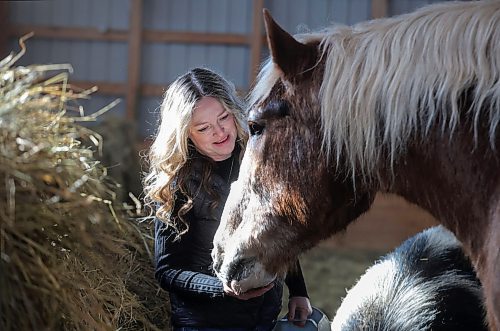 RUTH BONNEVILLE / WINNIPEG FREE PRESS &#x2028;
GREEN PAGE - Animal save 

Colleen Walker, with one of her favourite horses named Shorty, inside one of the familes barns.


Story: Green Page. There&#x2019;s no denying the beauty and grace of horses.  As therapy companions, and animals who create strong bonds with humans it is especially hard to fathom that they&#x2019;re being shipped regularly from the Winnipeg airport for slaughter in Japan. 

Reporter: Janine LeGal,

March 14th, 2023

