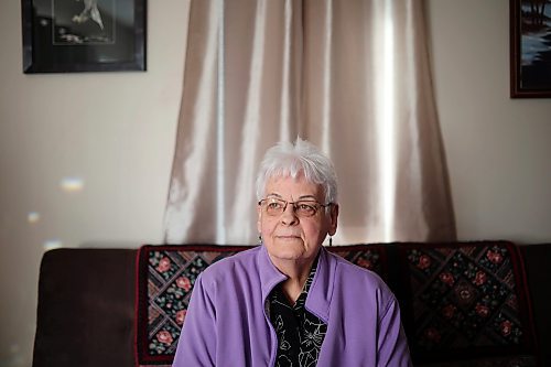 14032023
Eleanor Buechler, 79, in her home in Brandon. Buechler and her family are concerned about the level of care she received during an ambulance and air ambulance trip to Winnipeg on a minus 31 day in February.  (Tim Smith/The Brandon Sun)
***please check Michelle story for better cutline tweaks