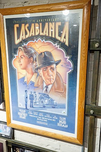 MIKE DEAL / WINNIPEG FREE PRESS
A large Casablanca movie poster hangs in the store's &quot;gallery.&quot;
Les David, owner of Hollywood Toy &amp; Poster Company at 1-692 Osborne Street, which stocks highly collectible, pop culture memorabilia - most of which was unavailable in the city, before he came along in September (he sources most of what's in the store from the States, or has been collecting it, new-in-box, since the 1980s).
See David Sanderson story
230315 - Wednesday, March 15, 2023.
