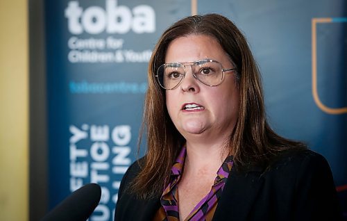 JOHN WOODS / WINNIPEG FREE PRESS
Manitoba premier Heather Stefanson announces funding for Manitoba violent crime strategy and supports for children and families at the new Toba Centre in Assiniboine Park Sunday, March 12, 2023. 

Re: May