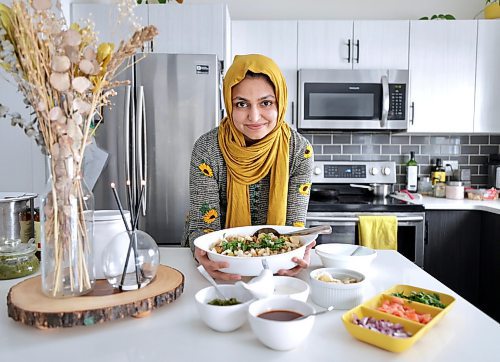 RUTH BONNEVILLE / WINNIPEG FREE PRESS &#x2028;
ENT - Ramadan

Photo Nida Ghazanfar with her chickpea salad dish called Chana Chaat.

Subject: Nida is a nutritionist who works with the Manitoba Islamic Association. For this Homemade feature she is sharing a recipe for either a slow cooked meat based dish called 'Nihari' or a chickpea salad called Chana Chaat, two dishes she enjoys during Ramadan, which begins on the 22nd.

Eva Wasney

March 16th, 2023

