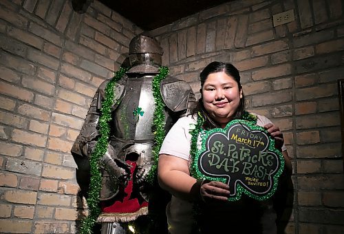 Kim Tan, who is the marketing director at the Thirsty Lion Tavern at 525 Dale Blvd., in Winnipeg, Man., is encouraging St. Patrick's Day enthusiasts to attend the St. Patrick's Day bash, which gets underway at the local tavern at 7 p.m. March 17, 2023. (Brook Jones / Winnipeg Free Press)
