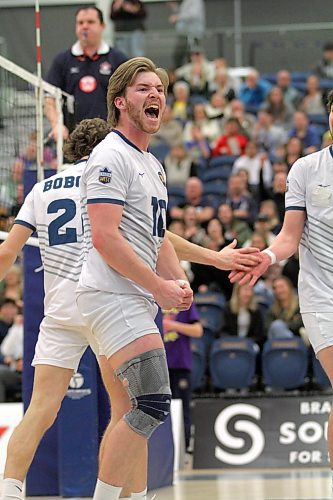 Max Brook was the best passer in Canada West men's volleyball, helping the Brandon University Bobcats to 13-11 and the No. 6 seed for the playoffs. (Photos by Thomas Friesen/The Brandon Sun)