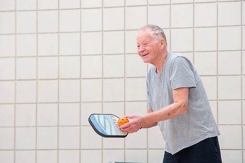 Mike Sudoma/Winnipeg Free Press
Brian Mackenzie takes a break from plays a round of pickle ball at the Winakwa Community Club Friday morning
March 17, 2023 