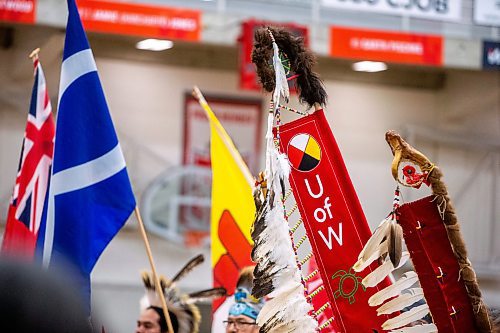 MIKAELA MACKENZIE / WINNIPEG FREE PRESS

The new school eagle staff at the U of W graduation Pow Wow at the Duckworth Centre in Winnipeg on Saturday, March 18, 2023. For Tyler story.

Winnipeg Free Press 2023.