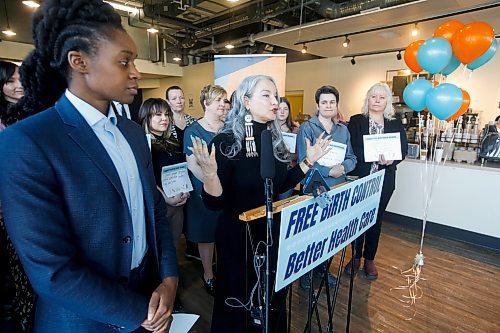 JOHN WOODS / WINNIPEG FREE PRESS
NDP MLAs Uzoma Asagwara and Nahanni Fontaine announce Sunday, March 19, 2023 in a cafe that if the NDP are voted in during the October elections there will be free birth control for all. 

Re: kitching