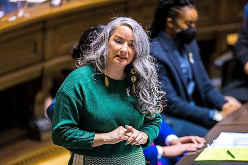 MIKAELA MACKENZIE / WINNIPEG FREE PRESS

NDP MLA Nahanni Fontaine on the first day back in session at the Manitoba Legislative Building in Winnipeg on Wednesday, March 2, 2022. For Carol Sanders story.
Winnipeg Free Press 2022.