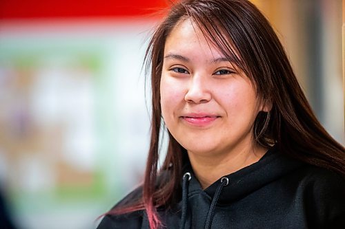 MIKAELA MACKENZIE / WINNIPEG FREE PRESS

Shawneen Fisher, class of 2020 graduate who works at the school as an EA, poses for a photo at Bloodvein River School on Bloodvein First Nation on Wednesday, March 8, 2023. For Maggie Macintosh story.

Winnipeg Free Press 2023.