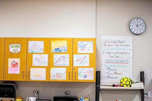MIKAELA MACKENZIE / WINNIPEG FREE PRESS

Art projects in grade six teacher Lina Whiteway&#x573; classroom at Bloodvein River School on Bloodvein First Nation on Wednesday, March 8, 2023. For Maggie Macintosh story.

Winnipeg Free Press 2023.